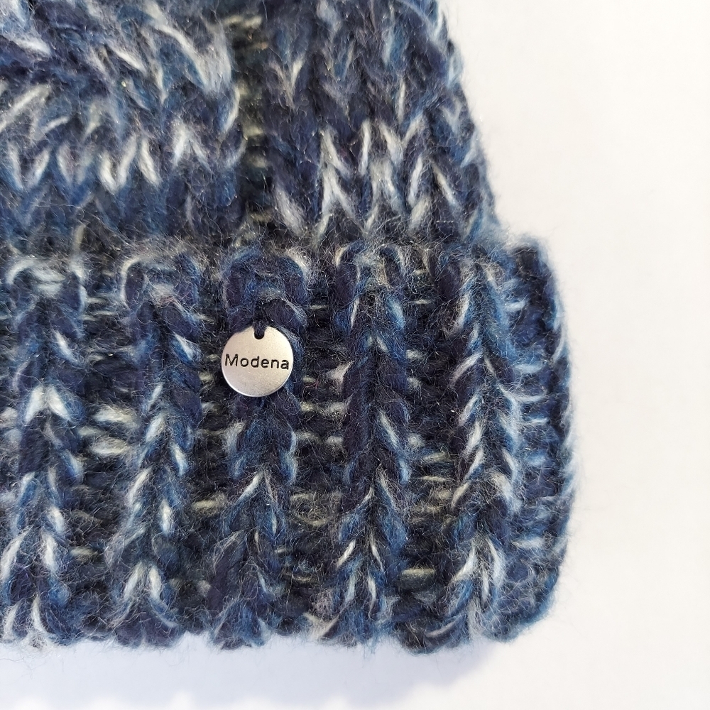 Beanie Hat Womens Denim Braided Cable Knit Hat Warm Pompom New Winter Hat - Picture 6 of 10